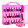 thumbnail image 2 of Doble lado 48 botella de plástico de de uñas caja organizador Rosa shamjiam Titular de esmalte de uñas, 2 of 7