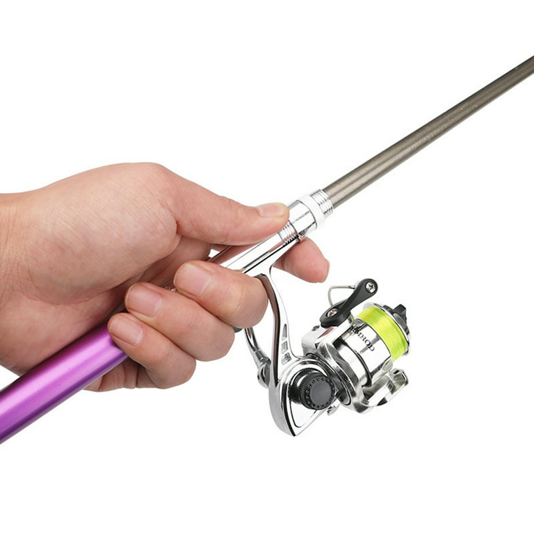 Spring Park 2Pcs/Set Mini Portable Pocket Fishing Rod Telescopic Fishing Pole Kit with Fishing Rod and Spinning Reel Combo Kit for Saltwater