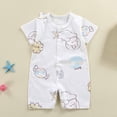 thumbnail image 2 of Zwiiyzr Baby Boy Girl Soft Romper Jumpsuits Summer Short Sleeve Breathable Newborn Clothes Unisex 3-12 Months White, 2 of 4