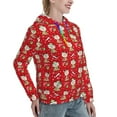 thumbnail image 6 of Fotbe cute Christmas Moose Pattern Womens Long Sleeve Hoodie, Pullover Hooded Sweatshirt, Kangaroo Pocket Hoodie with Eye-catching Drawstrings-X-Large, 6 of 7