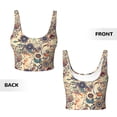 thumbnail image 5 of Haiem Floral With Birds Pattern Womens Sports Bra - U Neck Padded Low Impact Yoga Bra Workout Crop Top Gym Moisture-Wicking Workout Vest -Small, 5 of 9