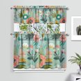 thumbnail image 2 of Country Wildflower Curtains 36 Inch - 3 Panel Vintage Bohemian Farmhouse Set with Floral Print, Rod Pocket Kitchen Window Drapes for Spring, 2 of 6