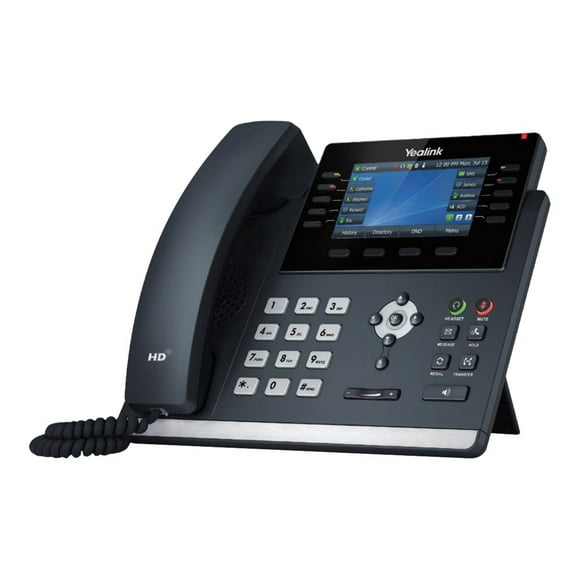 Yealink SIP, SIP SIP-T46U - Téléphone VoIP avec Identifiant d'Appelant - Capacité d'Appel à 3 Voies - v2 - 16 Lignes - Gris Classique