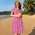 thumbnail image 4 of Disketp Cute Cowgirl para Vestido de Manga Corta para Mujeres, Vestidos de Verano para Mujeres, Casual y Holgado para la Playa, 4 of 6