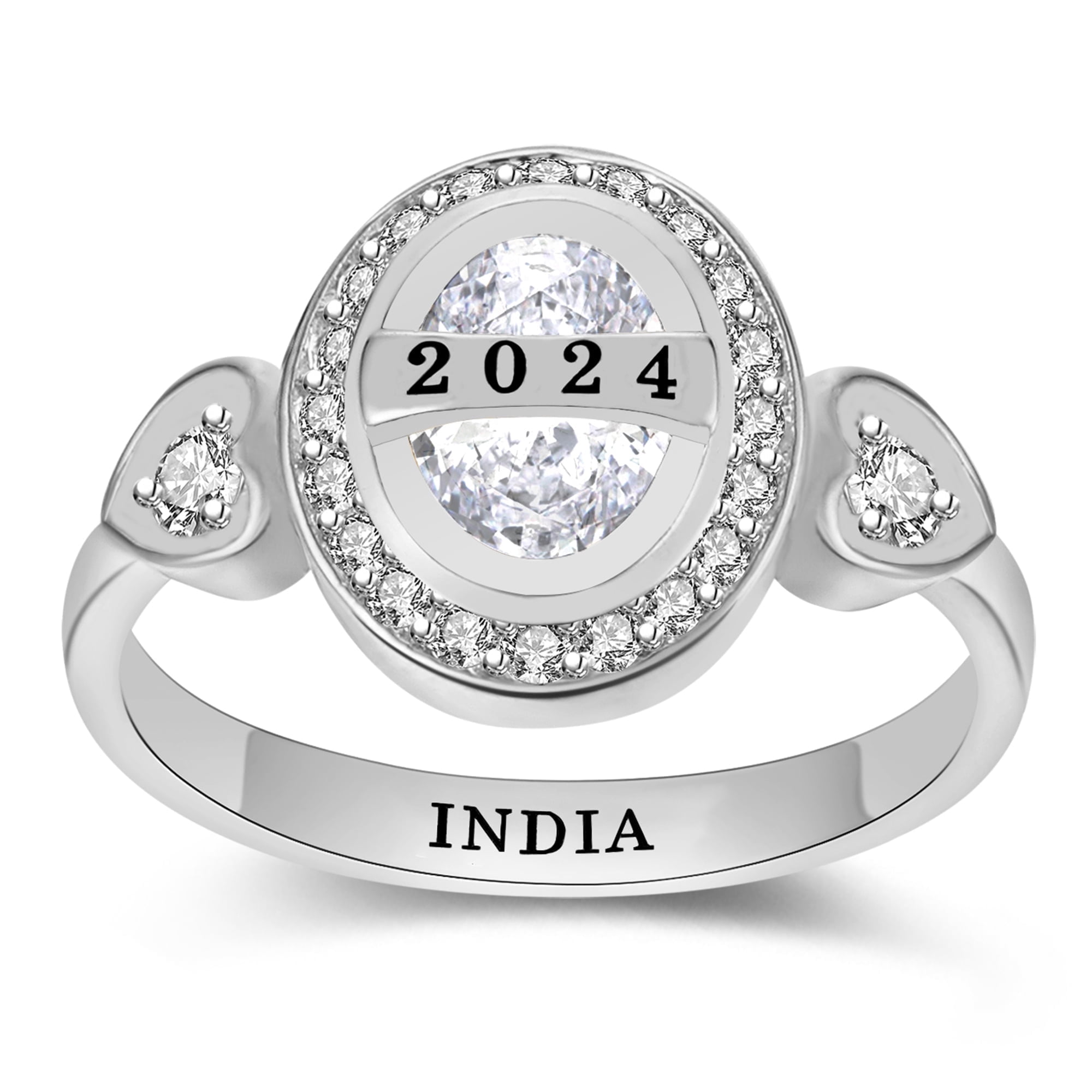 Ccjcinata Fully Personalized Customized class rings Women's High School and College Class Ring – Classic Collection