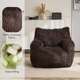 thumbnail image 3 of PORKISS Bean Bag Chairs, Soft Tufted Foam Lazy Sofa with Corduroy Fabric for Dorm Bedroom Living Room, Single Leisure Accent Sofa Chair for Adults Teens, Brown, 3 of 13