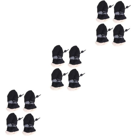 12 Pcs Dog Sports Shoes Thick Pet Shoes Dog Shoes for Small Dogs Medium Dog Protector Protective Case Boots for Dogs Pet Shoes Shoes for Dogs Cold Protection Non-Slip Shoes Black
