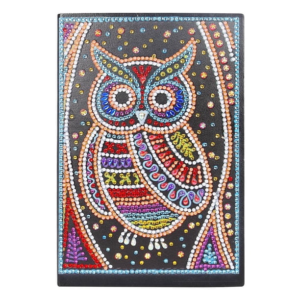 Pintura de diamante en forma especial de búho DIY, 50 páginas, A5, cuaderno, diario, libro diario Tmvgtek decoración de arte en el hogar