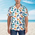 thumbnail image 4 of Balery Block Dinosaur Print Men's Hawaiian Shirts Short Sleeve Beach Shirt Relaxed Fit Vacation Button Down Shirts-3X-Large, 4 of 9