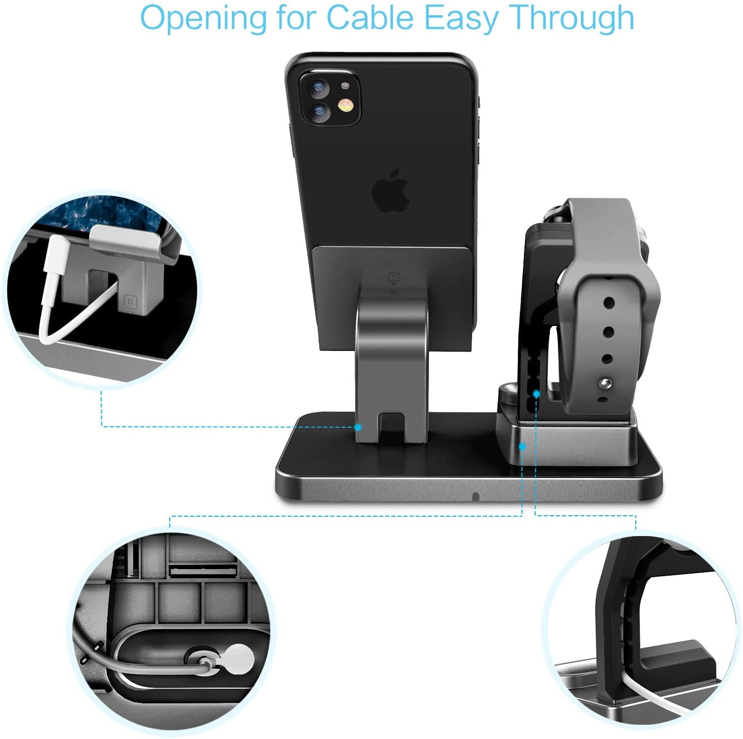 For 3-in-1 Charging Stand,Universal Charging Dock Station For Airpods Pro  2/1 Apple Watch Series 5/4/3/2 iPhone 12 11 SE2 XS Max XR X 8 7 6S 6 Plus 5S  5 Android Smartphone iPad Tablet, Space Gray | Walmart Canada