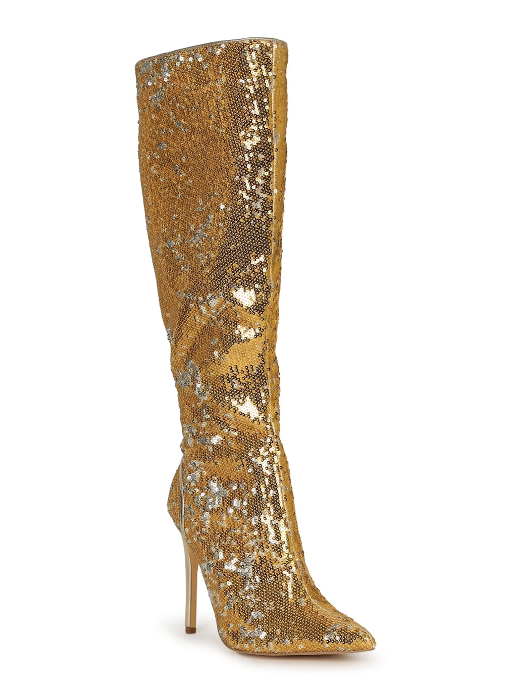 Lady Godiva Pointy Toe Sequins Stiletto Knee High Boots 20413 - Walmart.com
