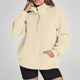 thumbnail image 2 of Fashion Pullover Hoodies for Women Trendy Plus Size Loose Casual Half Zipper Hooded Sweatshirt, 2 of 7