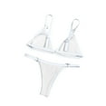 thumbnail image 4 of Susanny Thong Bikini Swimsuit for Women Black Brazilian String Bikinis Bathing Suit Triangle Top Bathing Suits Swimsuits White XL, 4 of 4
