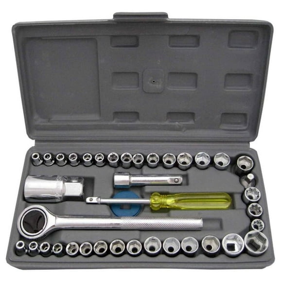 40 Pcs Combination Socket Toolkit | Toolkit - Repair Tools | Industrial Tools Automobile Motorcycle Repair Tool Case Precision Socket Wrench Set | Extension Bar, Ratchet & Spinner Handle
