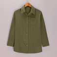 thumbnail image 5 of LEKODE womens linen tops Cotton Linen Tops cotton linen tops for women button up shirt women V-neck Boho womens short sleeve button down shirts daily commute Linen Shirts for Women Blackish Green M, 5 of 9