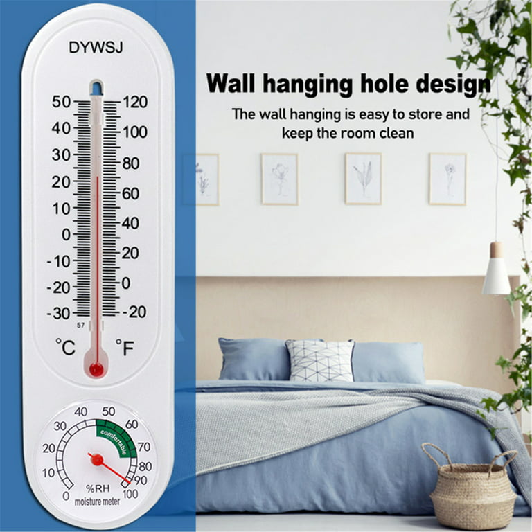 Wall Hanging Thermometer Indoor Outdoor Temperature Humidity Meter Garden  Garage