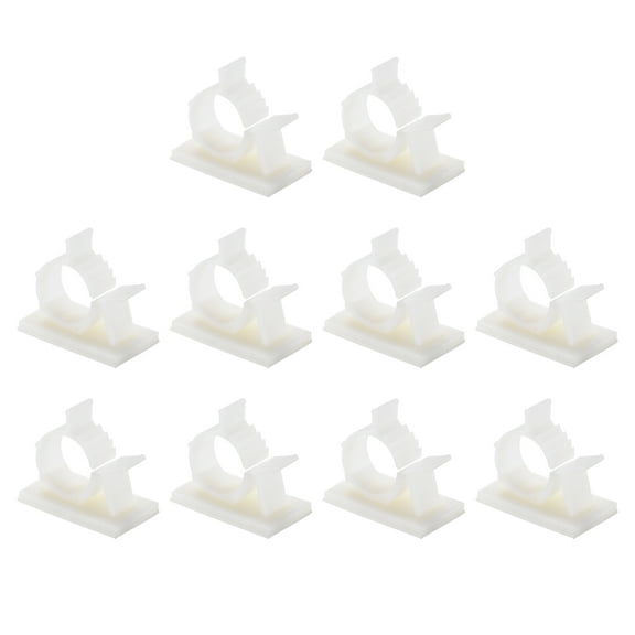Adjustable Cable Clips, 10 Pack 17-20mm Self-Adhesive Cable Clamp Wire Clamps, White