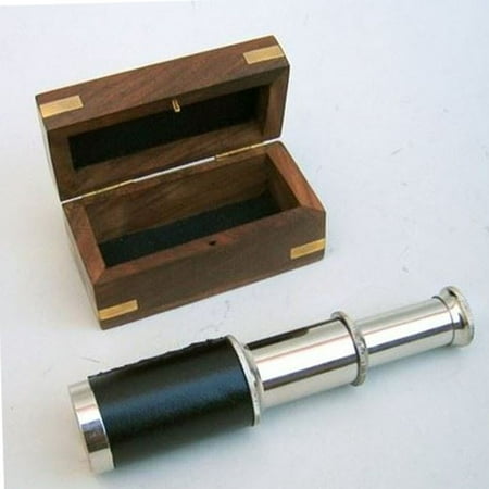 Chrome Telescope Pullout Wood Box Pride Of Marine Collectors