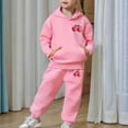 thumbnail image 6 of YMNXA Big Child Girls Casual Outfit 2 Piece Long Sleeve Bow Print Pocket Hoodies And Pants Fashion Comfortable Sets For Daily Wear Pink 3-4 Years, 6 of 7