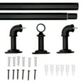 thumbnail image 5 of Better Homes & Gardens 1" Industrial Pipe Single Curtain Rod 42-120" Wrought Iron, 5 of 7