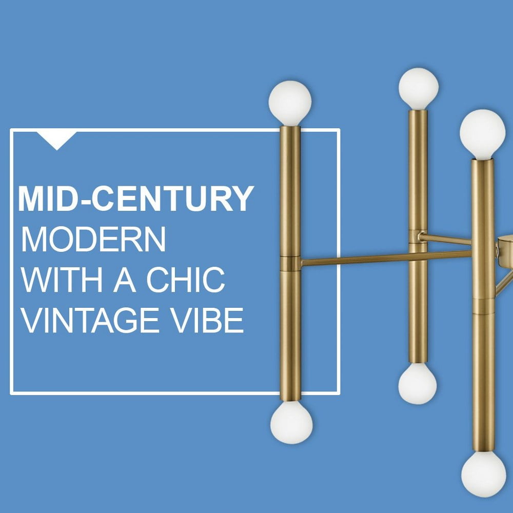 83196LCB Lark Millie - 16 Light Linear Chandelier In Modern and Mid-Century Modern Style-11.75 Inches Tall and 39 Inches Wide-Lacquered Brass Finish
