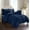 Blue, variant on 10-PIECE Bed-in-a-Bag Pleated Comforter Set,King/Cal King Black