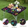 thumbnail image 4 of Colorful Mushroom Star Black Pattern Square Fitted Tablecloth with Elastic Edge,Square Table Cover,Washable Elastic Table Cover for Home Kitchen Party Decor 36"x36", 4 of 6