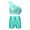 Light Green, variant on Doomiva Kids Girls Sequin Ruffle Crop Top with Shorts Set Sport Workout Gymnastics Dance Outfit Tracksuit Silver 6