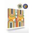 thumbnail image 2 of Mid-Century Modern Canvas Wall Art, Art Geometric Abstract Yellow Orange Framed Wall Decor Modern Artwork Prints Painting for Living Room, Bedroom, Kitchen & Cafe Decor 16x16 Inch, 2 of 9