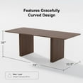 thumbnail image 5 of MAYEERTY 79” Rectangular Dining Table for 6, Walnut, 5 of 9