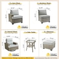 thumbnail image 3 of Vcatnet 8 Pieces Outdoor Patio Furniture Sectional Sofa Wicker Conversation Set with Swivel Glider Chairs for Porch,Backyard,Gray, 3 of 8