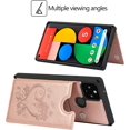 thumbnail image 2 of Pixel 5 Wallet Case with RFID Blocking Card Holder,Heart Floral Premium PU Leather Double Magnetic Buttons Stand Flip Wrist Strap Back Cover Case for Google Pixel 5 6.0 Inch,Heart Rosegold, 2 of 16