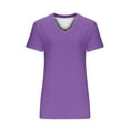 thumbnail image 5 of XuJwPNcy Summer Tops for Women V Neck Short Sleeve Solid Color Tshirts Casual Baggy Comfy Basic Shirts, 5 of 6