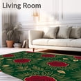 thumbnail image 2 of ODIKA 8'x10' Machine Washable Non-Slip Area Rug, Decorative Pillow Making Rose Garden Embroidery Kit High Traffic Rug with Pad, Green, 634552, 2 of 8