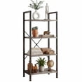 thumbnail image 2 of CONCETTA Bookshelf, 4-Tier Small Industrial Storage Shelf & Shelves, Metal Bookcase for Home Office, Living Room, Wood Gray, 2 of 8