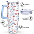 thumbnail image 3 of Red and Blue Bow Ties 40 Oz Tumbler with Handle Lid and Straw Stainless Steel Double Walled Vacuum Insulated Cup Merry Christmas Gifts Tumbler for Women Men Friends Outdoor Indoor, 3 of 6