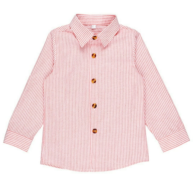 EGNMCR Blouse pour Enfants, Blouse à Manches Longues à Col Rabattu et Chemise Tout-Petit Enfants Bébés Garçons Mode Manches Longues Haut Décontracté Chemise à Col Rabattu Garçon Blouse