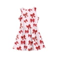 thumbnail image 4 of Ruyang Casual Dresses for Teen Girls Bow Print Crewneck A Line Swing Dresses Summer Beach Lightweight Sleeveless Sundress, 4 of 4