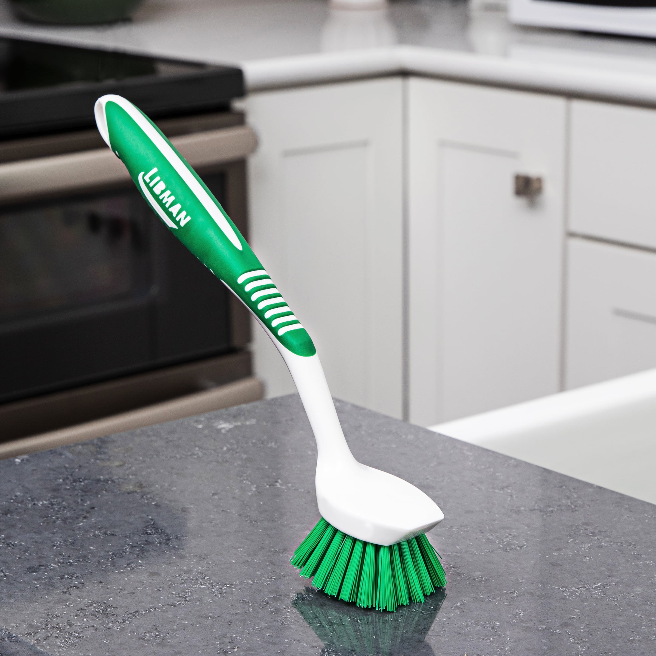 Libman Dish Brush, 11, Green, Cleaning Brushes