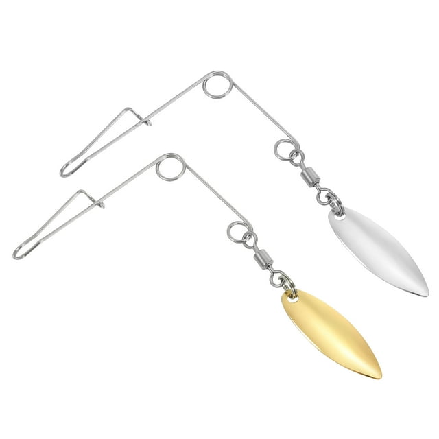 Unique Bargains 40Pcs Fishing Spinnerbait Wire with Blade, Large-sized Willow Leaf