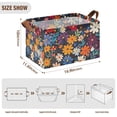 thumbnail image 7 of Yayeee Foldable Storage Basket for Shelves with Handles Waterproof Cloth Bins, Bright Colorful Flowers Pattern, 7 of 7