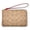 Tan / Carnation, variant on Women's Small Corner Zip Wristlet in Signature Leather (Oat)