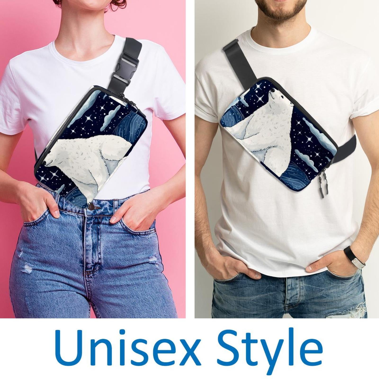 Starry sky polar bear Lightweight and Adjustable Running Belt Waist Pack Waist Bags for Unisex with Extension Strap