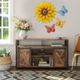 thumbnail image 5 of Metal Flower Wall Decor with 3pcs Butterfly Wall Art, Flower Wall Decorations Butterfly Garden Decor, Indoor Outdoor Wall Sculptures, Hanging for Living Room, Office, Garden, 5 of 9