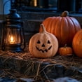 thumbnail image 4 of Halloween Decorations Pumpkin Candle Holder Lantern Vintage Autumn Farmhouse Table Decoration for Fall Home Indoor Outdoor Front Porch Mantel, 4 of 7