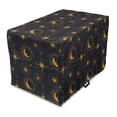 thumbnail image 1 of Alchemy Dog Crate Cover, Night Image Windrose Stars Sun and Crescent Moon with Human Face, Easy to Use Pet Kennel Cover Small Dogs Puppies Kittens, 7 Sizes, Indigo and Dark Yellow, by Ambesonne, 1 of 6