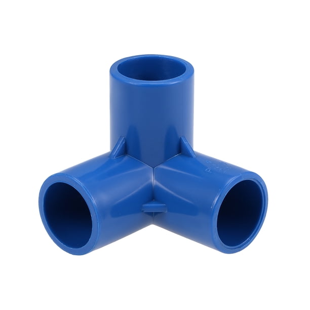 Conector de tubo en ángulo de 3 vías, grado de mobiliario, accesorios de esquina en forma de T de 3/4 pulgadas, color azul, 2 piezas