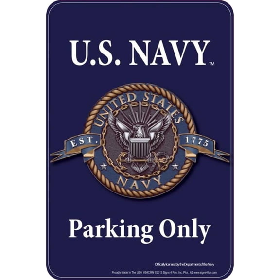 Navy Parking Tin Sign 8x12 Sold by Art.Com