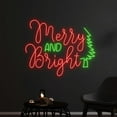 thumbnail image 2 of Custom Merry And Bright Neon Sign, Merry Christmas Led Sign, Bar Neon Home Decor, 2 of 5