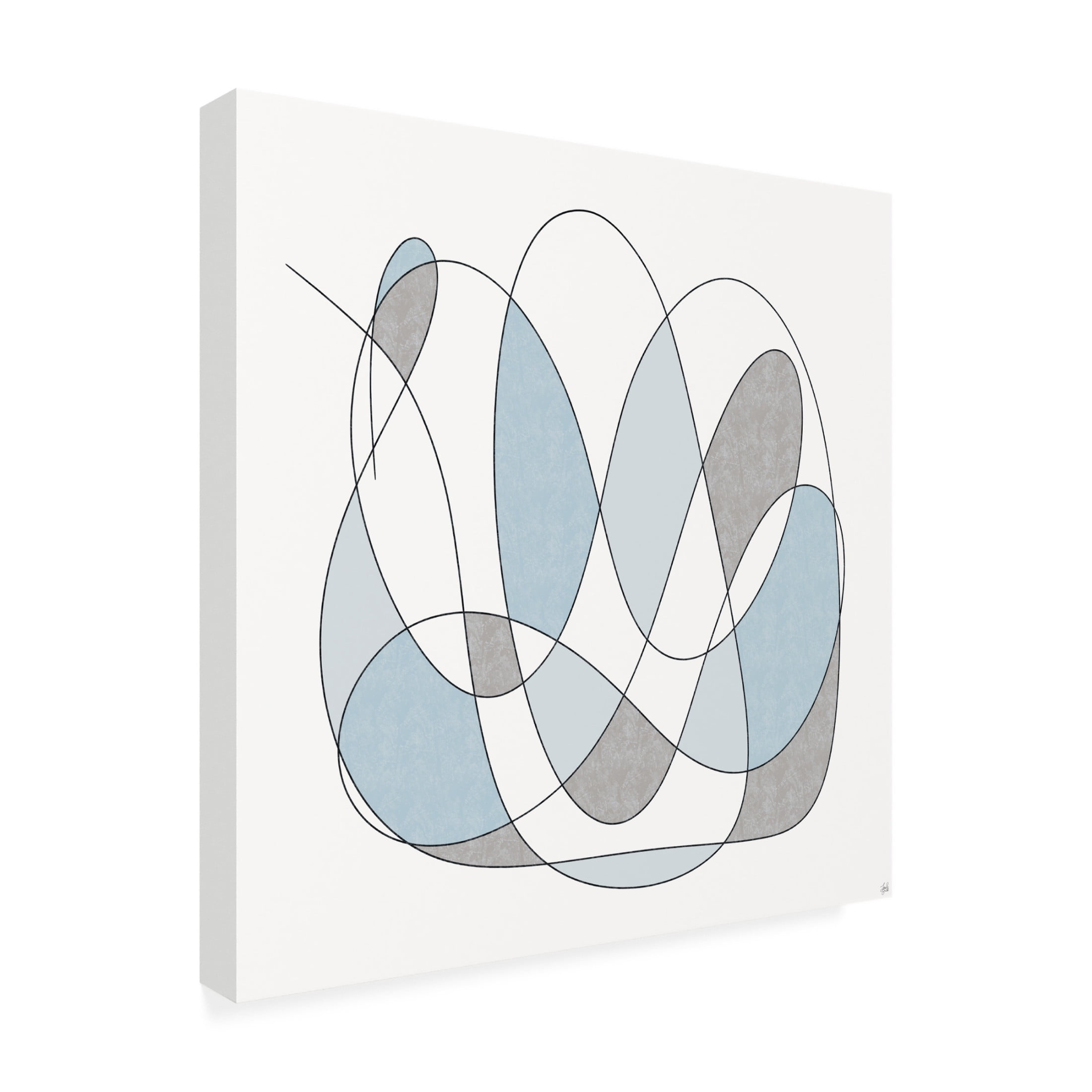 Canvas Wall Art - Line and Brush 'Smooth Wanders 1' Wall Art for Living Room, Bedroom, or Office Décor by Trademark Fine Art - 24 x 24 Inches